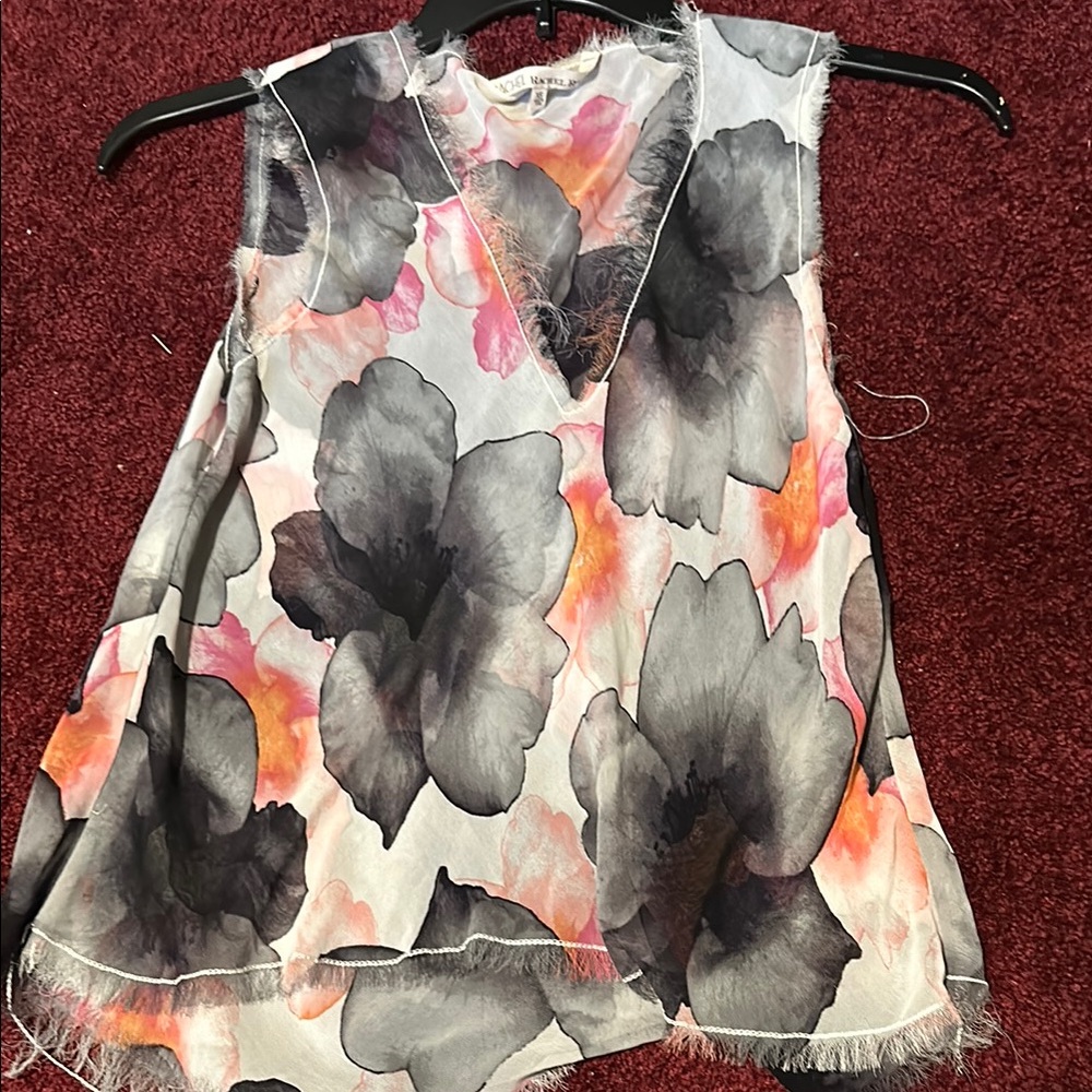 Floral Sleeveless Top - Black, Gray, Orange